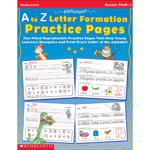 ALPHATALES A TO Z LETTER FORMATION  PRACTICE PAGES